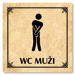 WC muži, 80x80mm, pergamen, Nebraska